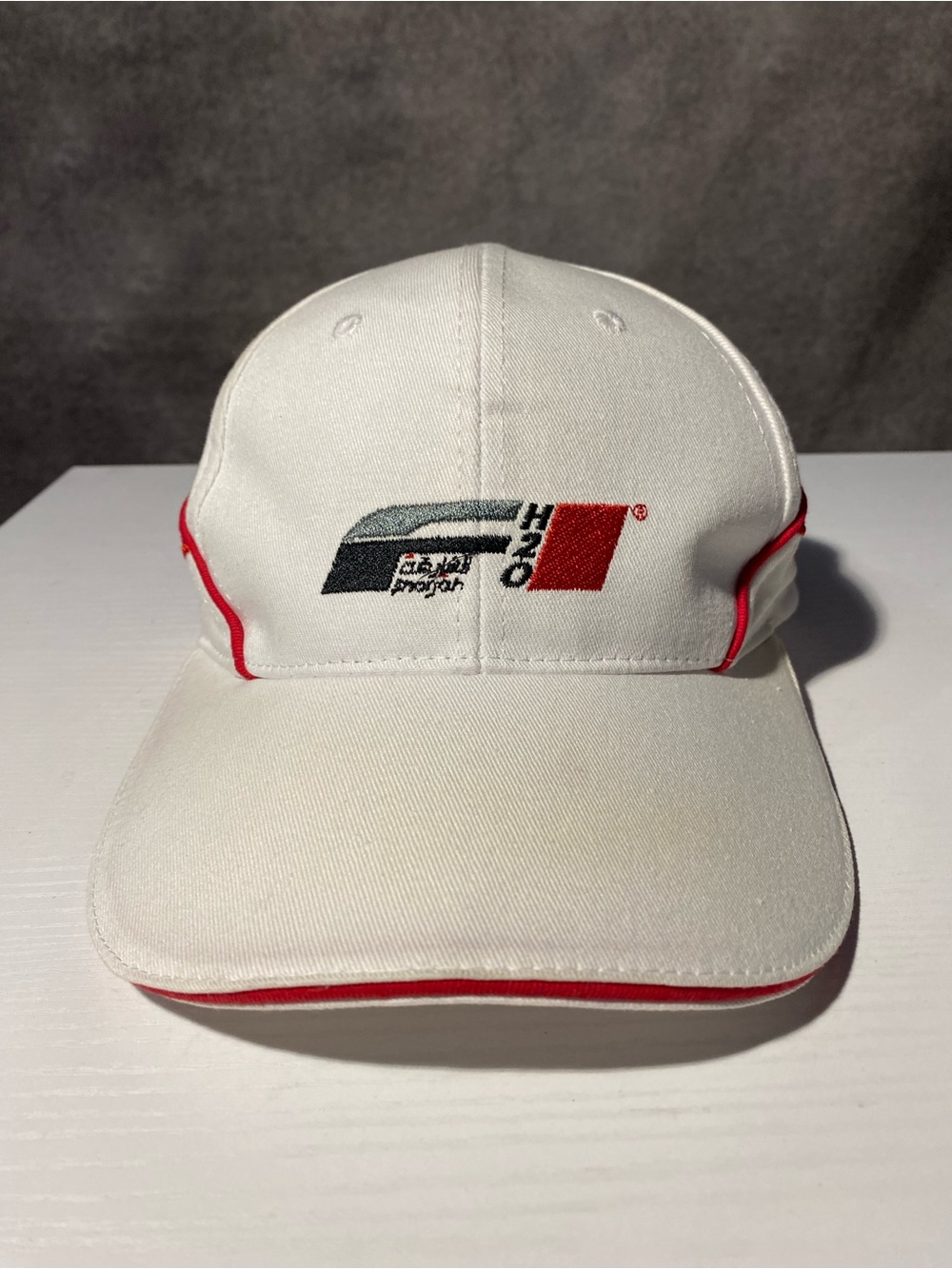 F1 H2O Powerboat Racing Hat Cap White Sharjah UAE Flag Strap Back Men